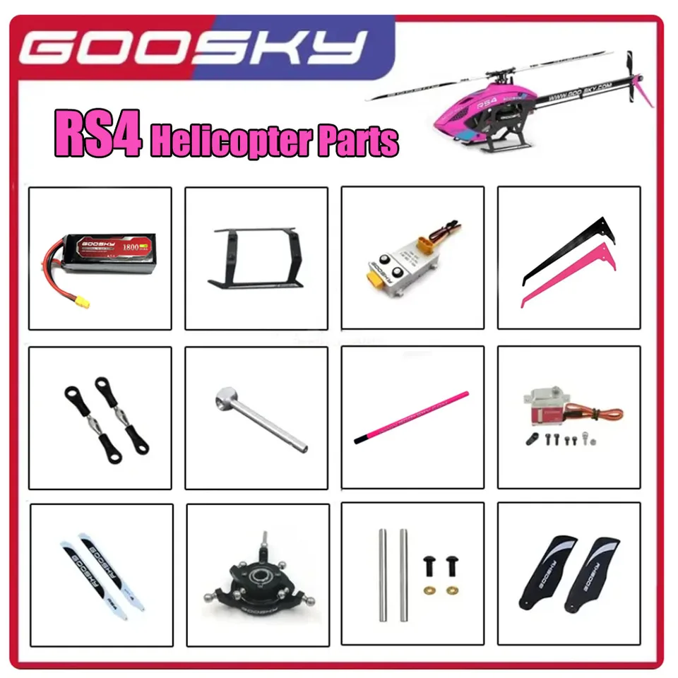Goosky RS4 RC Helikoptéra Náhradný motorový remeň riadiaci výstroj chvost Boom ESC chvost vahadrový rameno hlavné ložisko CLAMP SCREVE