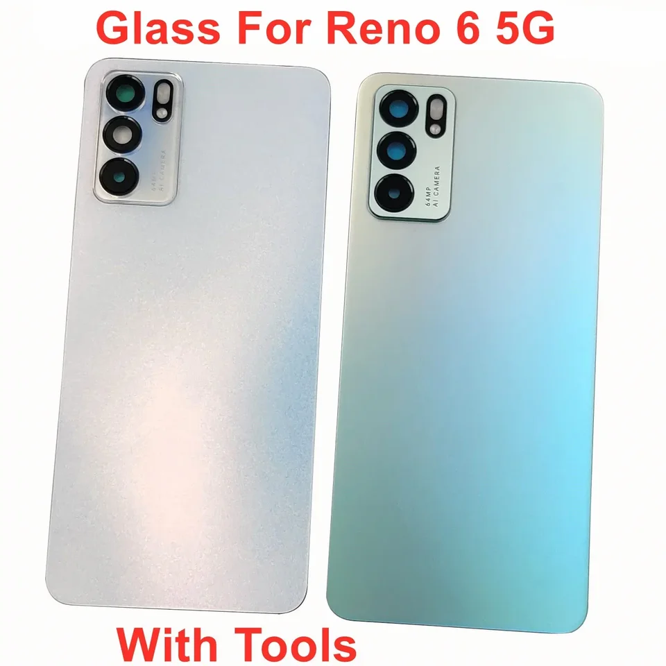 Gorilla sklo Gorilla +++ pre Oppo Reno 6 5G Tvrdý kryt batérie Zadné veko zadné dvere Panel Panel s panelom s fotoaparátom lepidlom lepidla