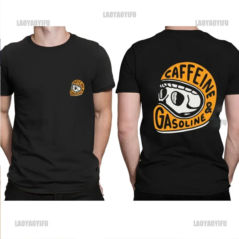Gothic harajuku motorkárstvo lebky Grafické tričká Men Cotton Fashion krátke rukávy Topy Temné punkové lebky retro