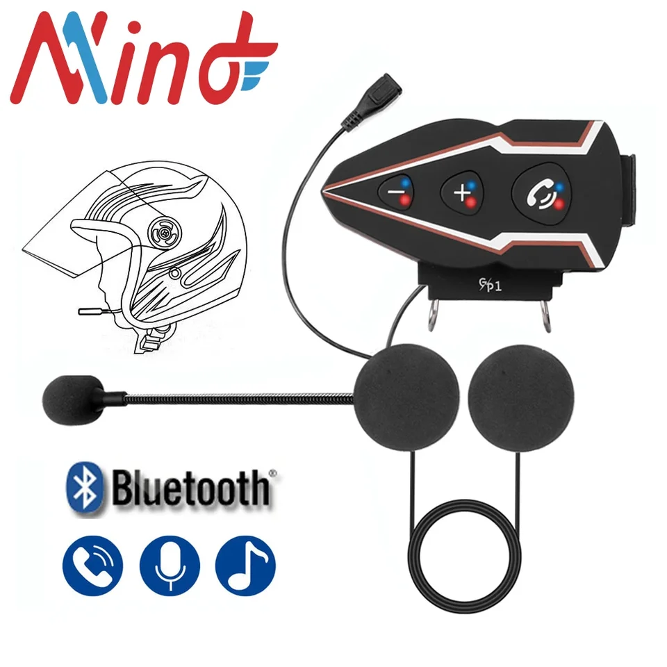 GP1 Bluetooth Headset pre motocyklovú prilbu IP65 nepremokavá ANC Wireless BT5.0 slúchadlá podporuje ruky bezplatné volanie hudby