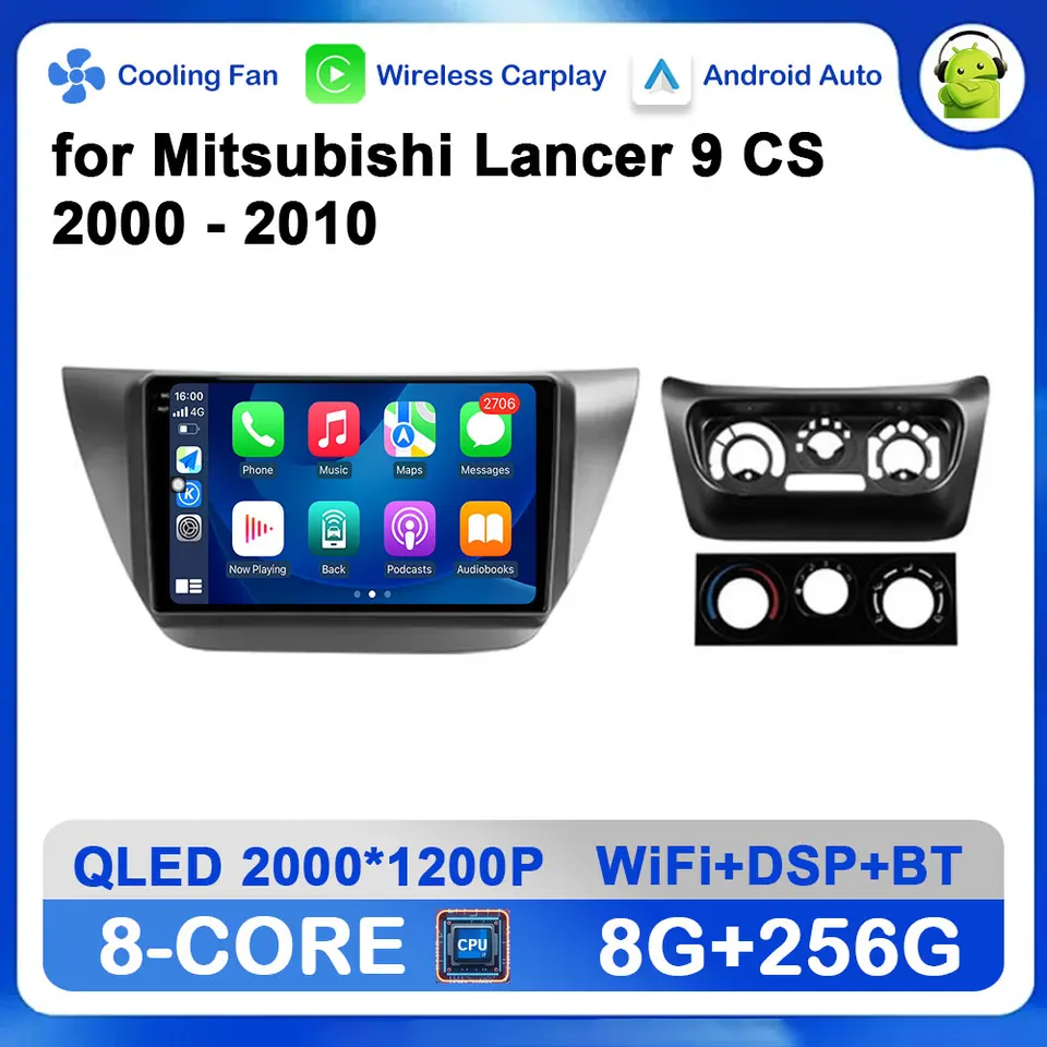 GPS Navigation Car Multimedia Radio Video Player Android Auto pre Mitsubishi Lancer 9 CS 2000 - 2010