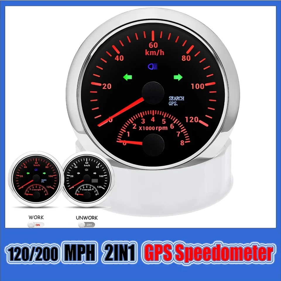 GPS rýchlomer s 8000 ot/min tachometra 120 200 km/h mph digitálny tacho meter tacho pre motorové vozidlá s nákladným autom 9-32V