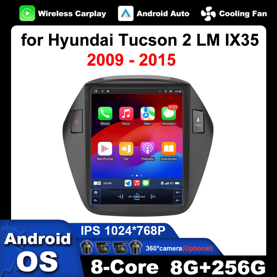 GPS WiFi BT Head Unit 4G Android OS DSP Stereo pre Hyundai Tucson 2 LM IX35 2009 - 2015 9,7 palca IP IPS Radio Multimedia Player Player