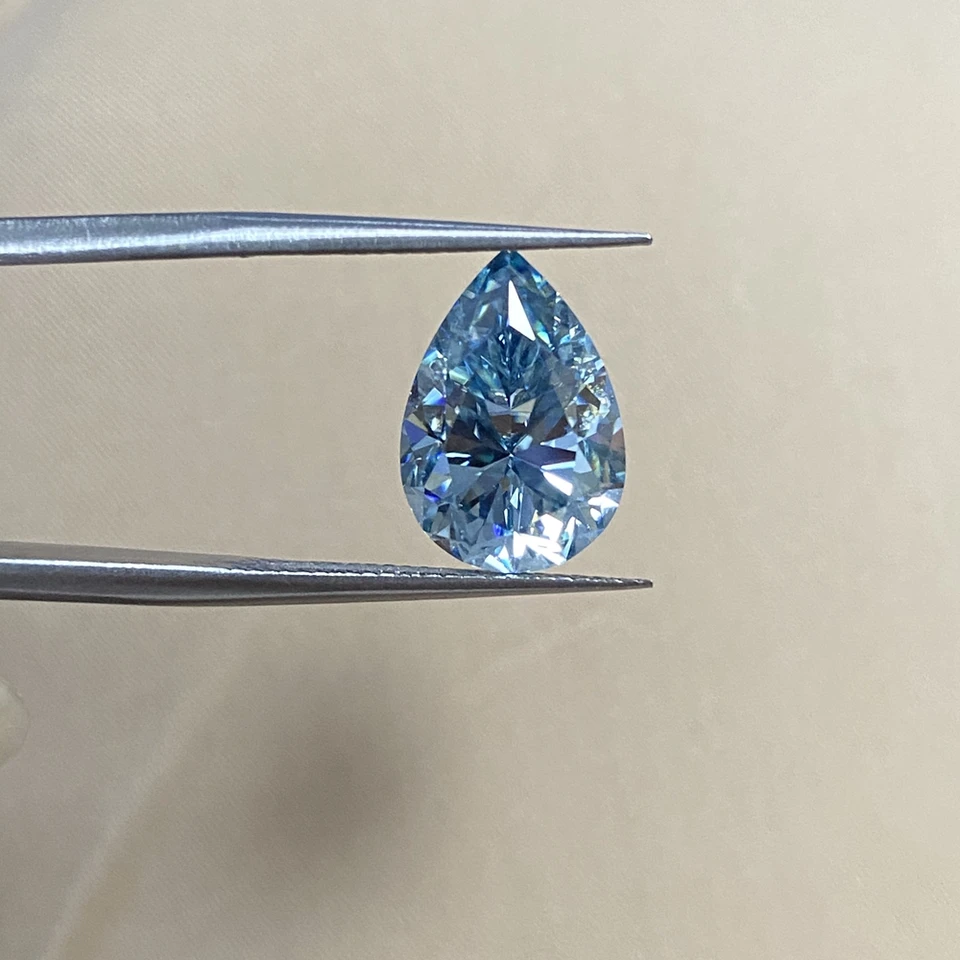 Gra VVS1 Clarity Blue Hruška Cut Drop Moissanite Diamond Srone 1CT 6CT Lab vytvoril drahokam