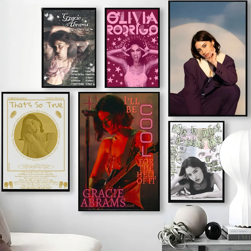 Gracie Abrams Hot Singer plagát plagát papier papier Domov obývacia izba spálňa Vstupný bar kaviareň maľba maľba dekorácia