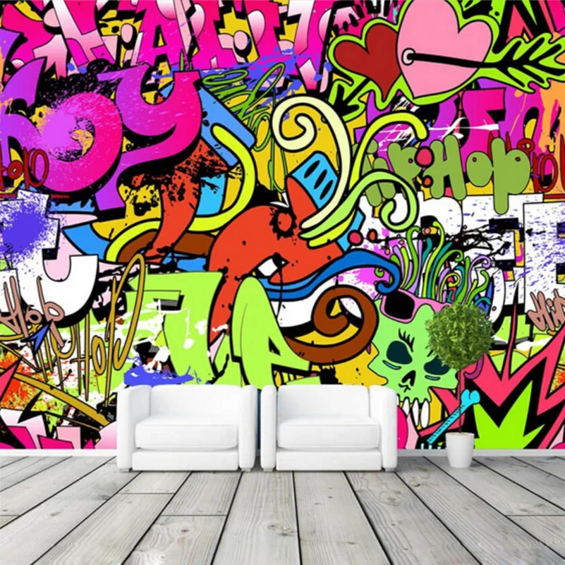 Graffiti chlapci mestské umenie Photo Tapeta Vlastná nástenná nástenná maľba pouličná kultúra tapeta nástenná maľba nástenná spálňa chodba detská izba dekor
