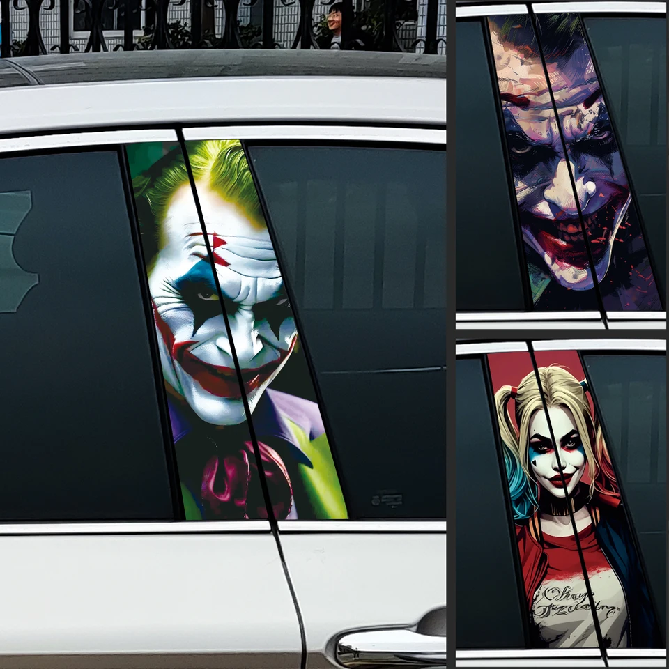 Graffiti Joker slepky na autá b-stĺpik vinylové obtisky nepremokavá automatická stredná nálepka Stručne kryty škrabance