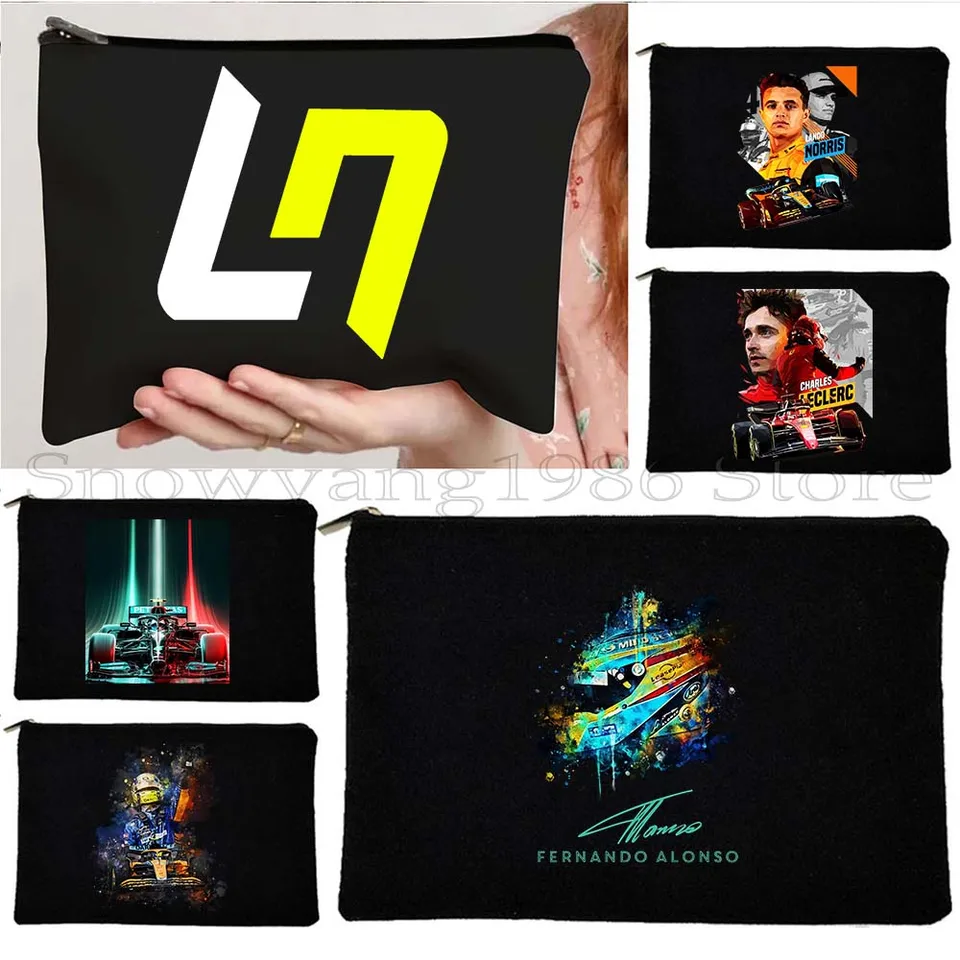Grafický pretekár Lando Norris Formula 1 Racing Daniel Ricciardo prilba roztomilá kozmetická taška make -up rúžový úložný priestor puzdro