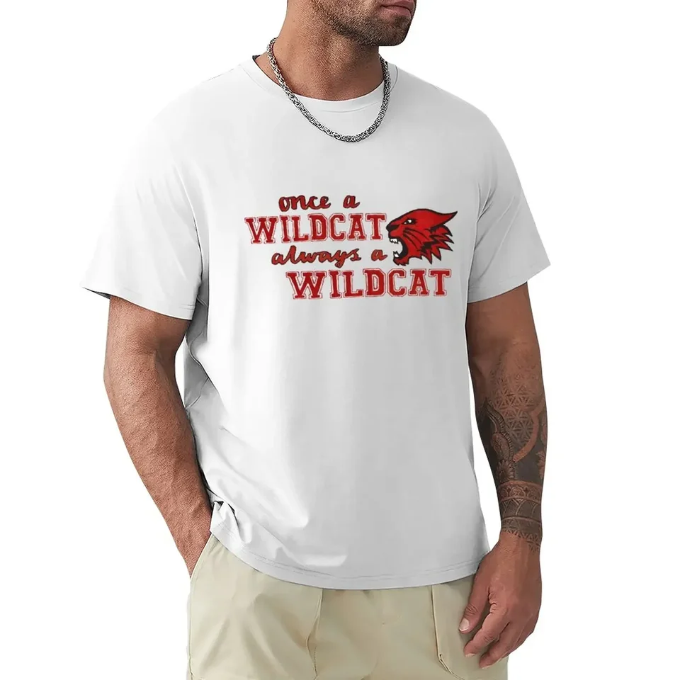 Grafika Vintage tričká pre mužov s nadmerne veľtrhmi Anime pánske tričká High School Musical Wildcats- Motto T Men Oblečenie