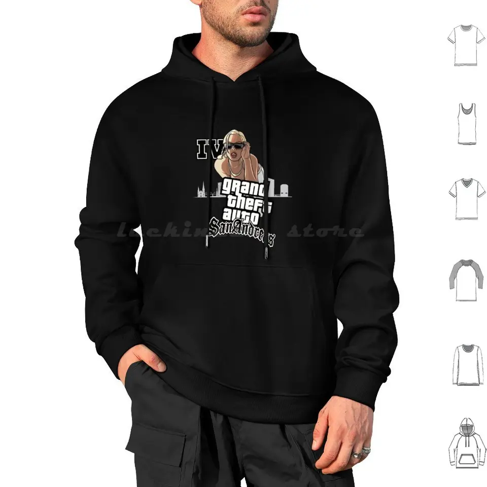 Grand Theft Auto San Hoodies s dlhým rukávom Grand Theft Auto V Videohra San Andreas 5 Grand Theft Auto 5 CJ Vice City