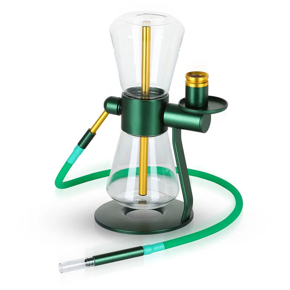 Gravitačná vodná fajka 360 Rotačná priehľadná sklenená vodná fajka, prenosný gravitačný infuser Sandglas Gravity Shisha