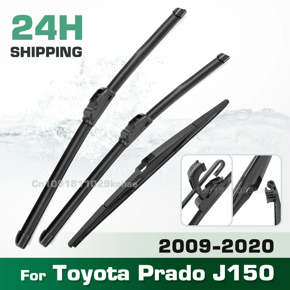 Greatroad Wiper LHD & RHD predné a zadné stieračské čepele nastavené pre Toyota Prado J 150 J150 2009 - 2020