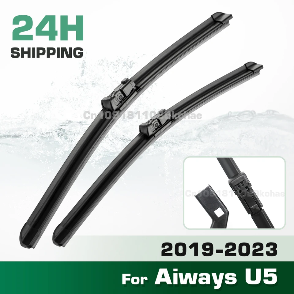 Greatroad Wiper LHD & RHD predné stieračové čepele nastavené pre AIways U5 2019 - 2023 Černé sklo okna 24 