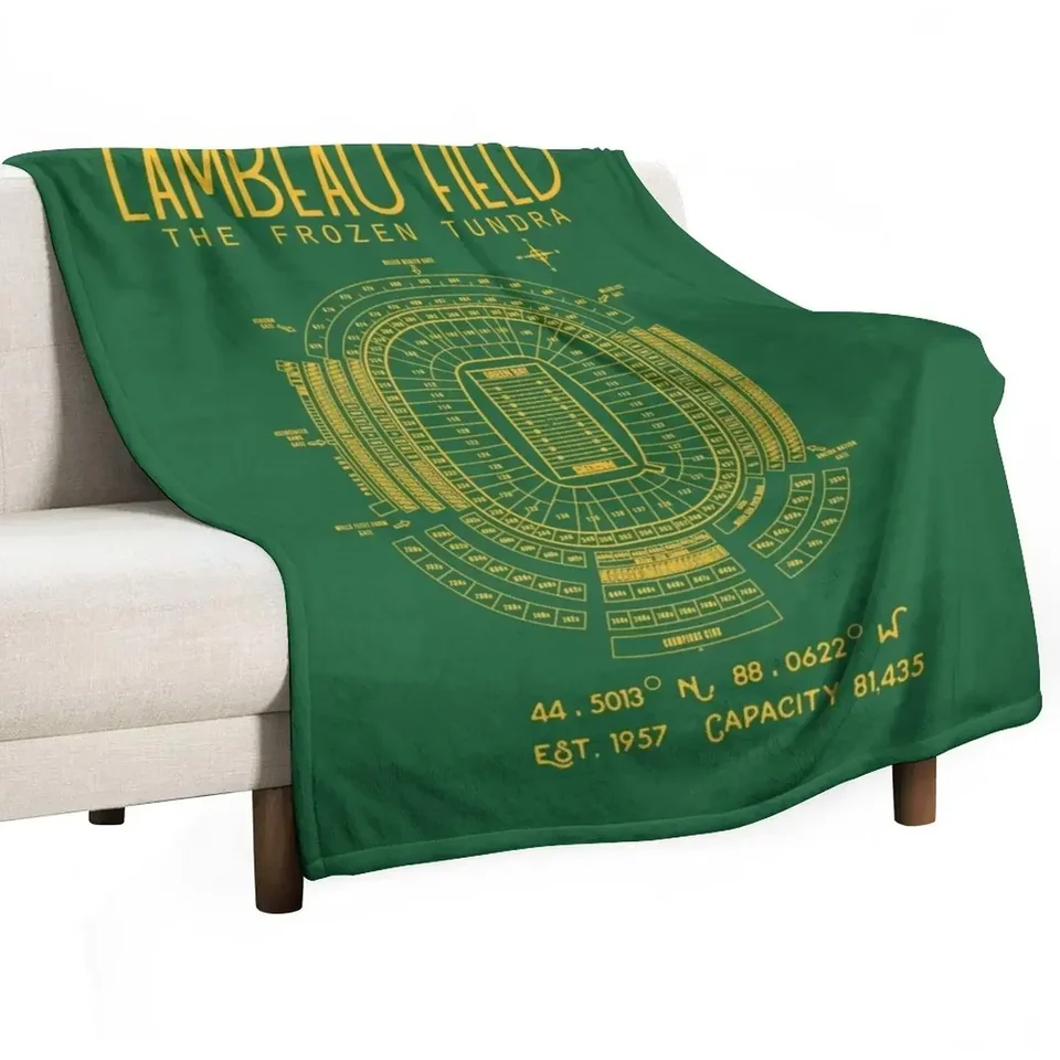 Green Bay Packers Lambeau Field Stadium Plagát Print Hrot Drave Luxusné teplé jednotlivé prikrývky