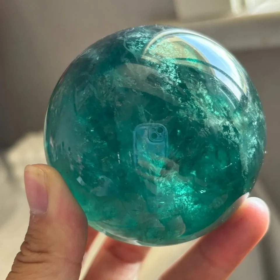 Green Fluorit Sphere, Rainbow Jeden z druhov fluoritovej kryštálovej gule, kremeň krištáľová guľa, krištáľové darčeky ， domáca dekorácia
