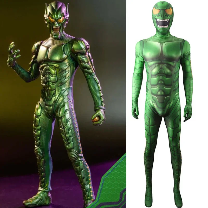 Green Goblin Muž a žena kombinézy Zentai Cosplay kostým Peter Parker Bodysuit Tom Holland Halloween Party
