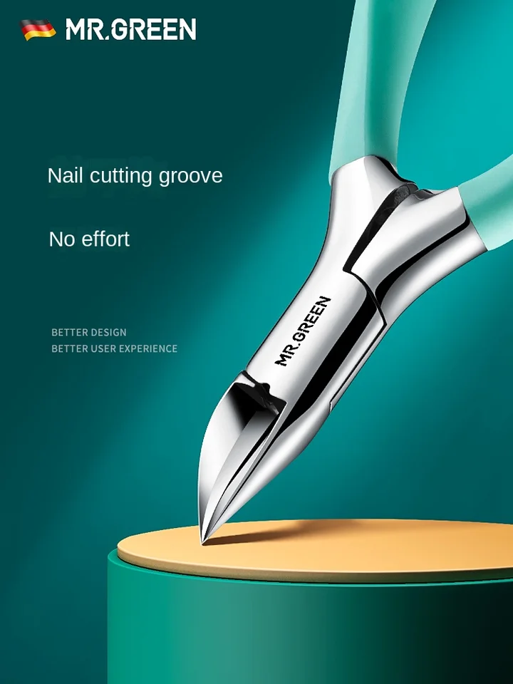 GREEN MANICURE Tools Profesionálne nehrdzavejúce oceľ Hrubé nechty na nohách zakorenené kutikulové klepnutie Trimmer Plier Nožnice na nechty na nechty