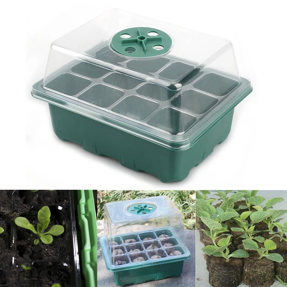 Greenhouse Grow Trays 12 Vlhkosť nastaviteľná začínajúca súprava s kupolou a základným mini propagátorom pre pestovanie semien