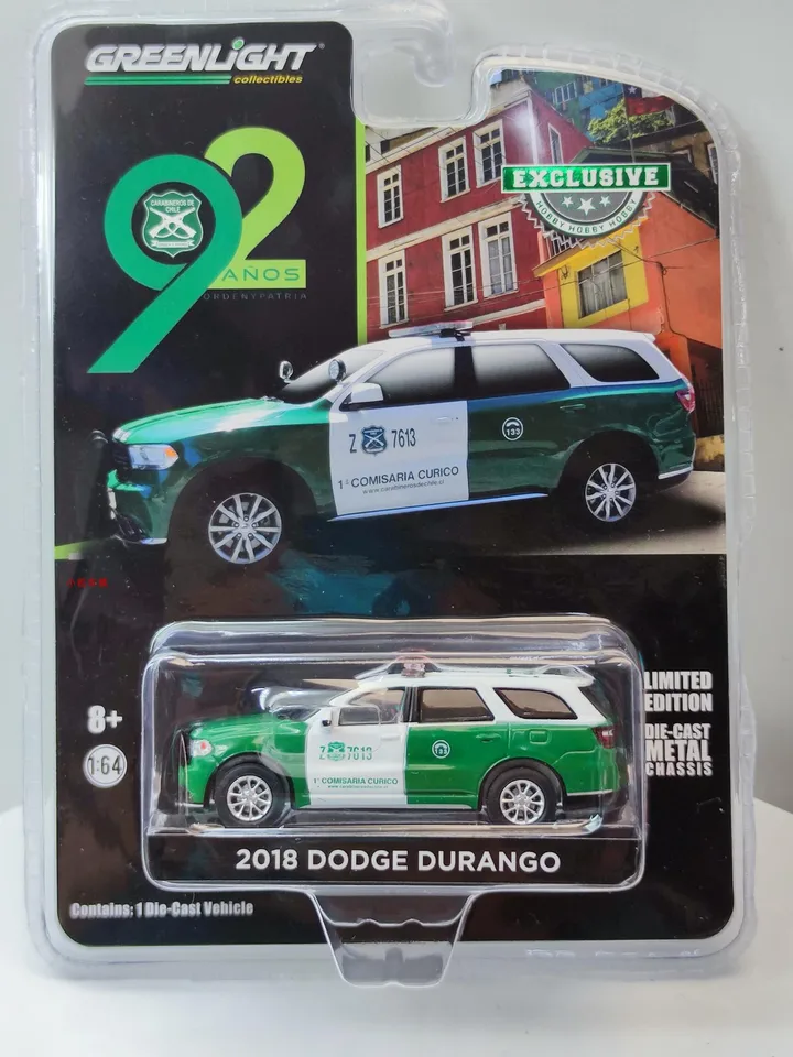Greenlight 1:64 2018 Dodge Durango Chile Police Auts Conly Comber Die Cast zliatiny modelov pre darčeky