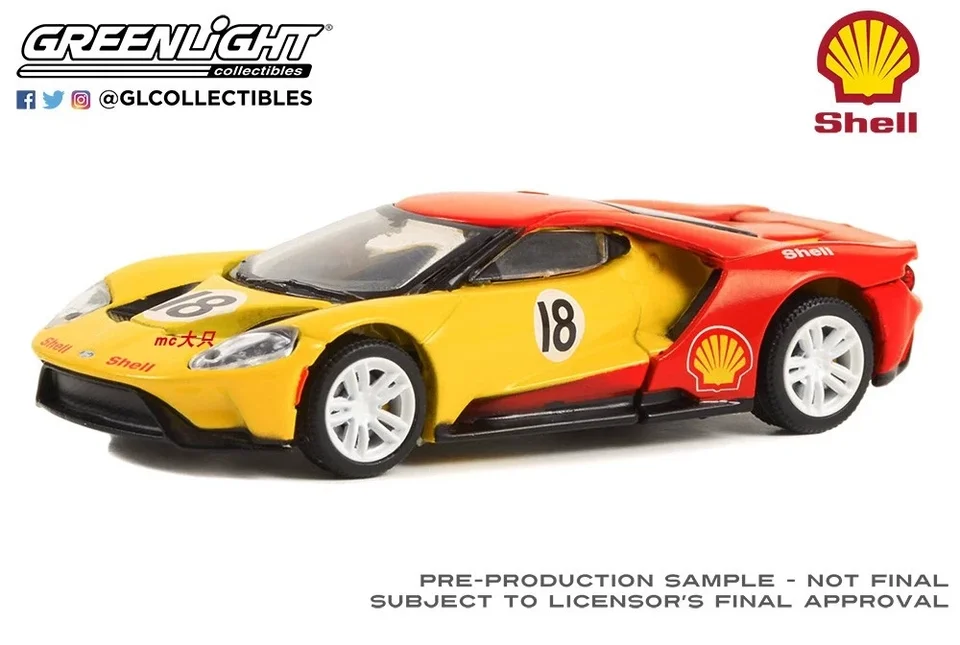 Greenlight 1:64 2019 Ford GT #18 Model zliatiny hračiek vozidlá pre deti kovové kovové dieCast Boys Darček horúci