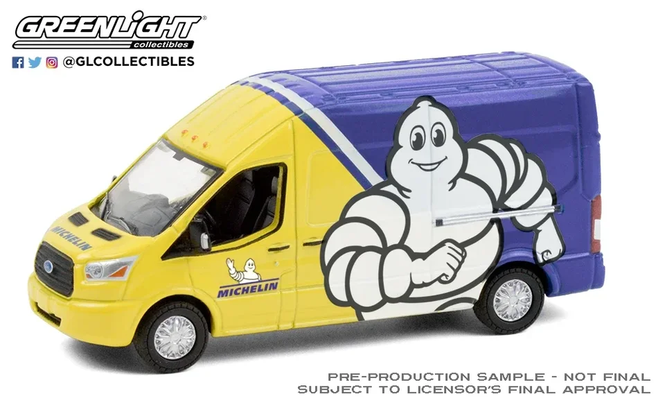 Greenlight 1:64 2019 Ford Transit LWB High Roof Metal Diecast Zliatinové hračky Model vozidlá pre deti