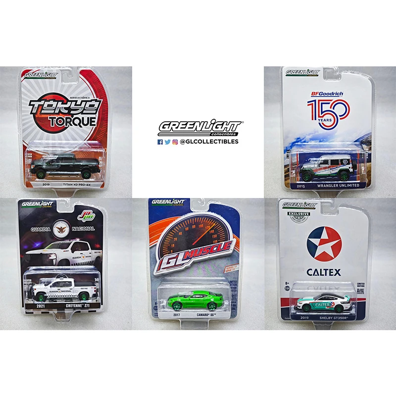 Greenlight 1:64 Titan XD Pro-4x Wrangler Cheyenne Z71 Camaro Shelby Series Diecast Model zliatiny zliatiny Darček Zhromaždenie ozdoby