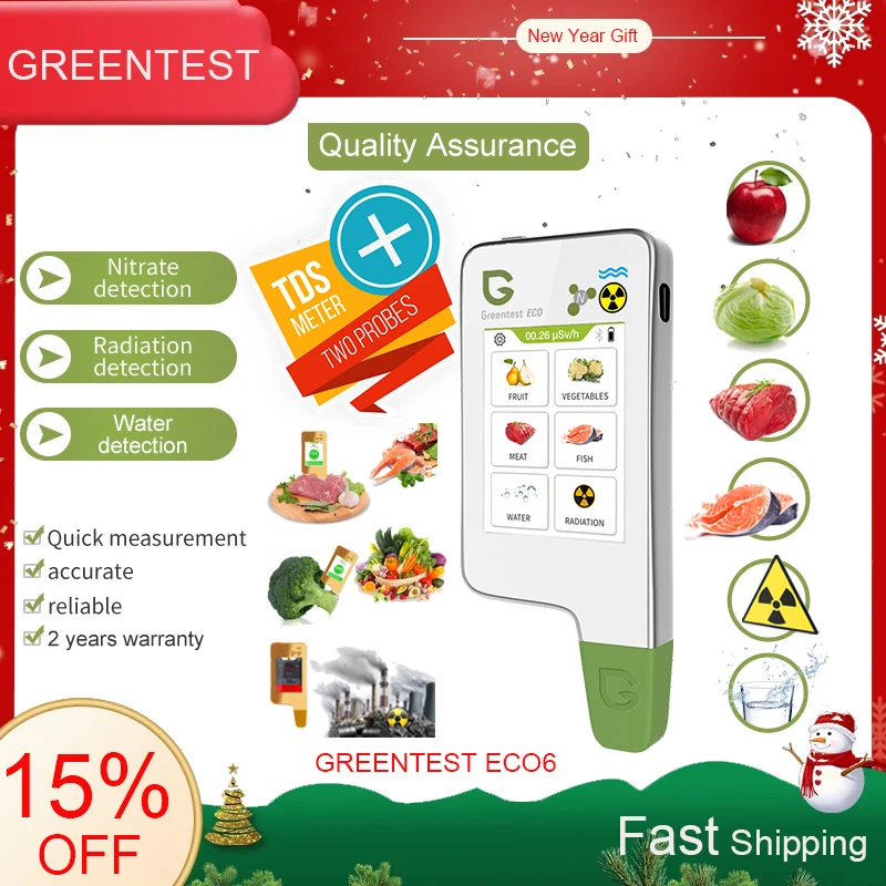 Greentter 1 2f 3f Eco4ft Eco 6 Domáce kuchyňa ovocie ovocie Rastlinné mäso Potravina bezpečnosť Dusičnan detektor Radiacka Kvalita vody TDS tester