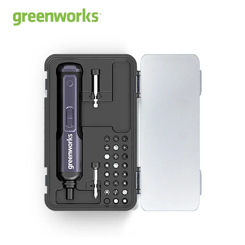 GreenWorks 4V bezdrôtový rotačný nástroj Mini vŕtačka elektrický skrutkovač sada 2000 mah li-ion batéria USB nabíjateľná s 26 bitovými setmi