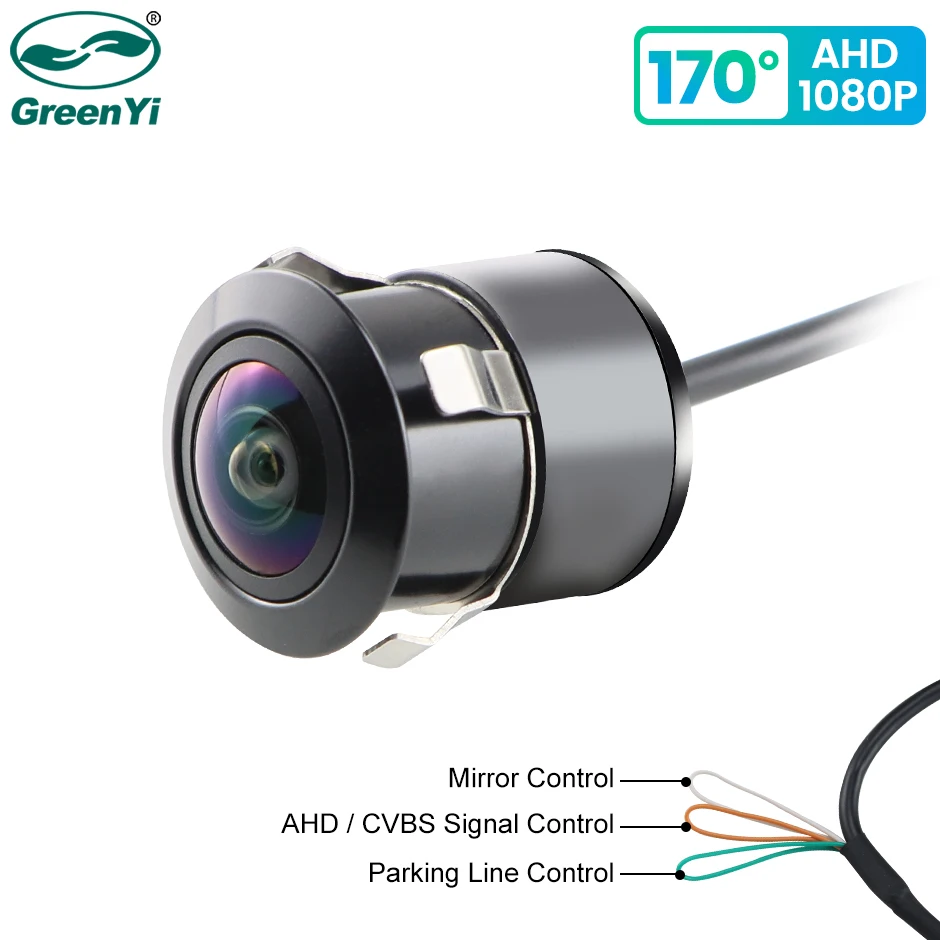 Greenyi AHD1080P Auto predného zadného pohľadu Zadná kamera 170 ° Fisheye objektív plne HD nočné videnie vozidlo Reverzná kamera Universal G301