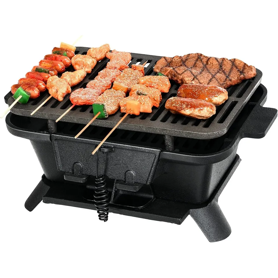 Gril Grill Grill Grill Grill Grill Grill, liatinový gril s obojstrannou grilovacou sieťou regulačnej brány dverí