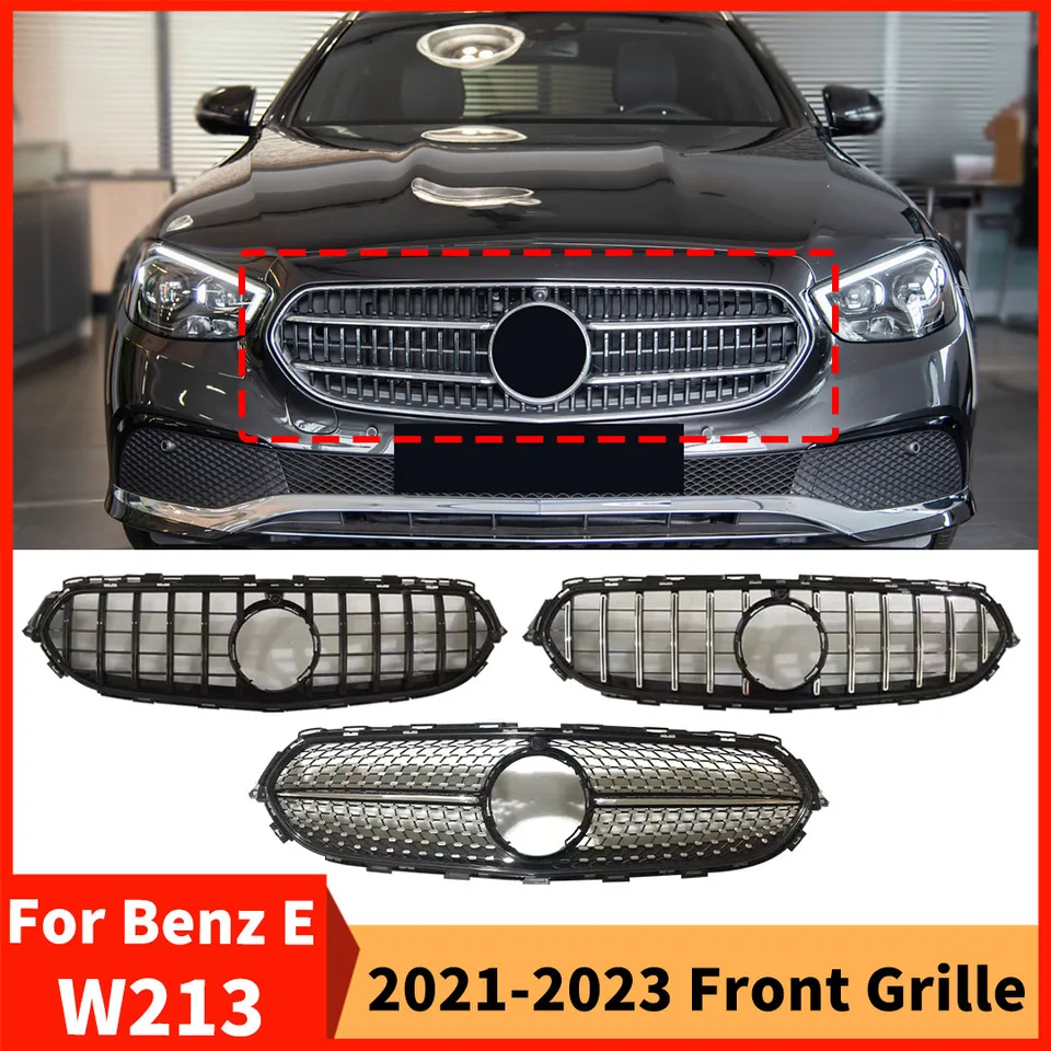 Grile mriežky na prednú masku strednej sieťovej mriežky pre mriežku pre Mercedes Benz E W213 All-Terrain Avantgarde Line Estate 2021-2023 ladenie
