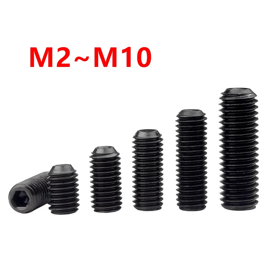 Grub skrutka M2 m2.5 m3 m4 m5 m6 m8 m10 stupňa 12,9 čierna uhlíková oceľ hex hexagon soket allen pohár dIY set dvere rukoväte skrutka