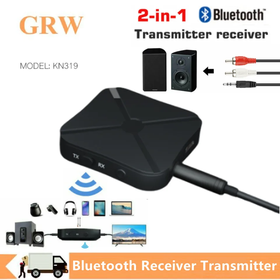 Grwibeou 2 v 1 auta Bluetooth 4.2 Audio prijímač vysielač AUX RCA 3,5 mm Jack Stereo Music Wireless Dongle Adapter pre TV PC