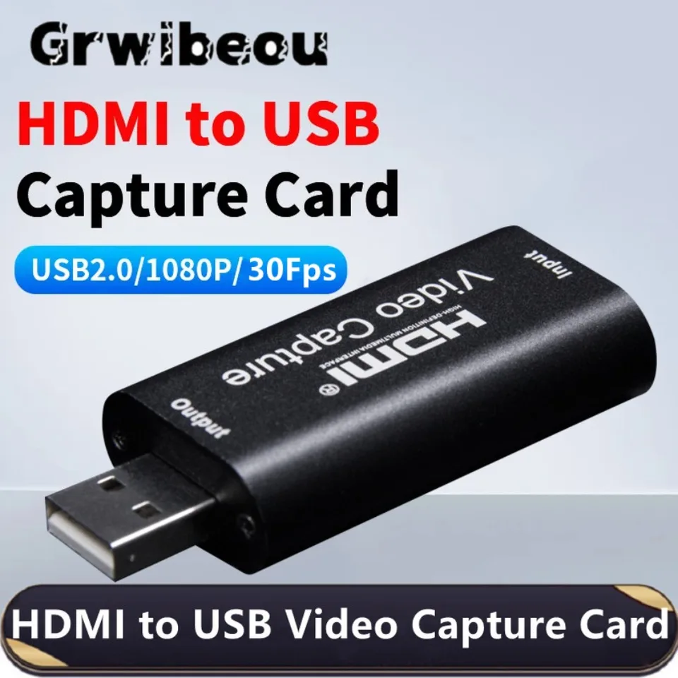 Grwibeou USB Video Capture Card 4K HDMI na USB Video Grabber Live Streaming Box Nahrávka pre PS4 Xbox Phone Game DVD HD Camera