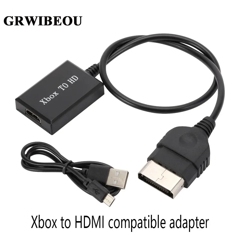 Grwibeou Xbox do HDMI kompatibilného adaptéra videa prevodníka HD 1080P/720P s napájacím káblom USB pre modely pôvodných konzol