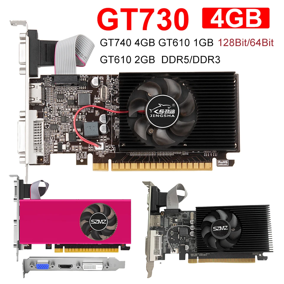 GT730 4 GB DDR3 128/64bit Graphics Card GT740 4 GB DDR5 KLIZIKOVÉ KARTY