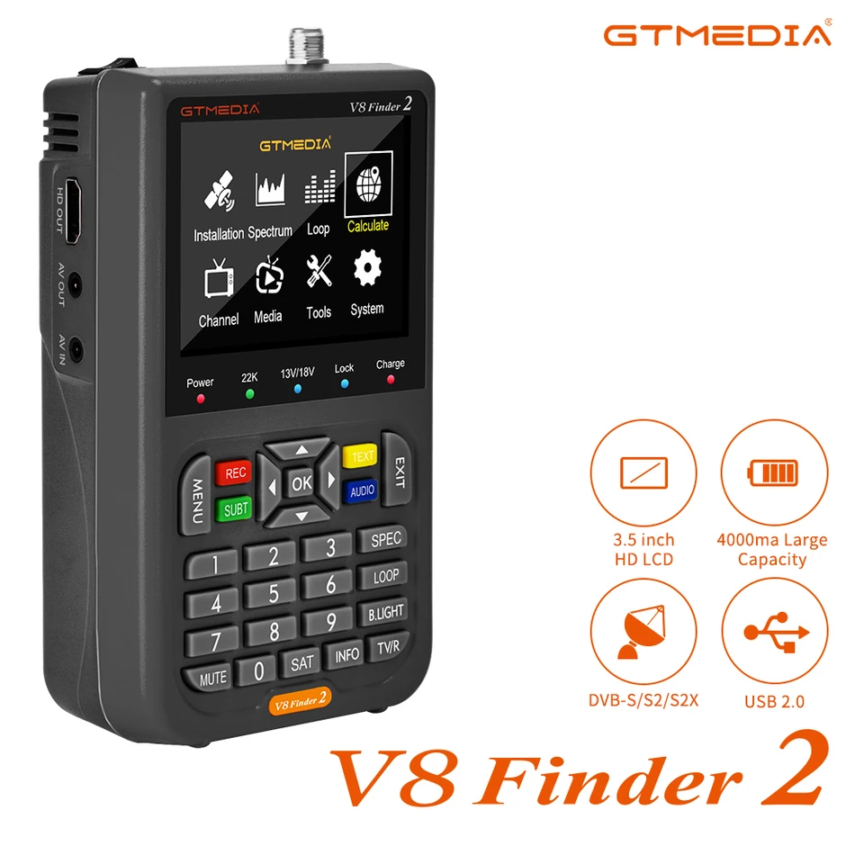 GTMEDIA V8 Finder2 DVB-S2 1080p Satellite Finder Metter V8 Finder2 vs ST-5150 V8 Finder Pro WS-6933 WS-6980 WS-6906 Player Media Player Player
