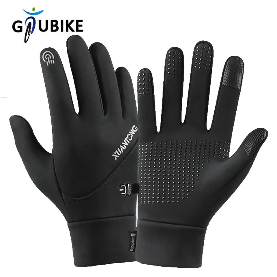 Gtubike zimné muži tepelné rukavice cyklovanie vetrudrouploplo plné prsty dotykovú obrazovku fleece mtb road bicykel teplý športový výstroj
