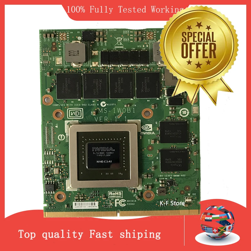 GTX770M GTX 770M N14E-GS-A1 grafická grafická karta pre MSI GT60 GT70 GT780 GT683 16F3 16F4 1762 1763 3GB GDDR5 MXM 3,0