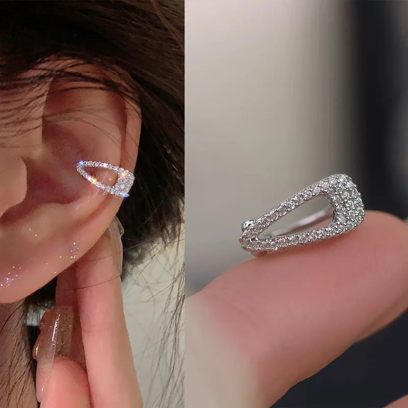 Guftm Fashion Zirkón Variká na vlasy Uši žiadne piercing náušnice Trendy punk Unikátny kovový geometrický uší klip pre ženy šperky
