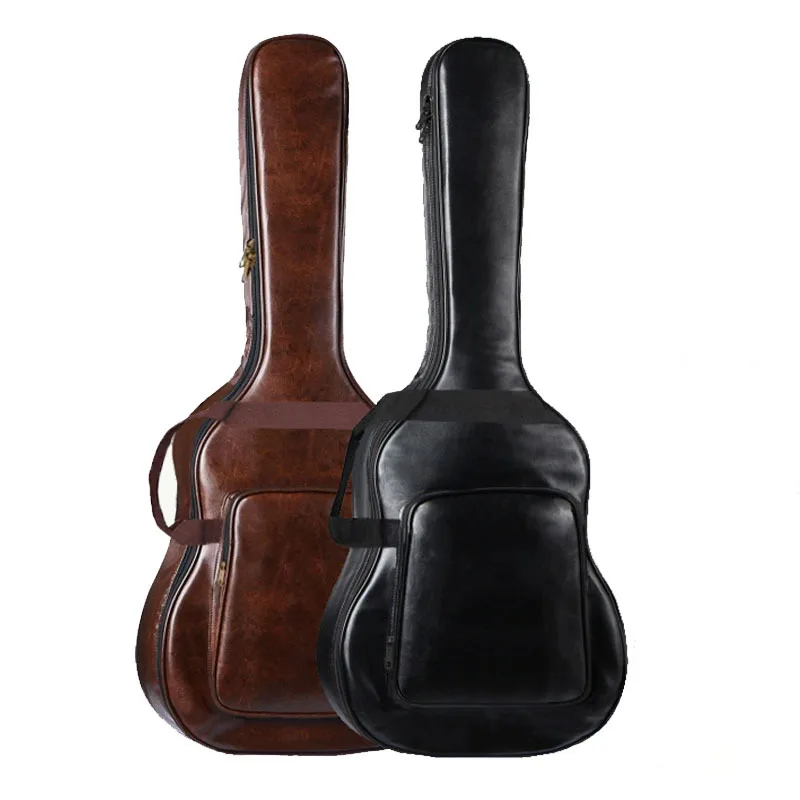Guitar Bag Folk gitarový batoh zahustené ramená vodotesný nárazový kožený taška 41 palcov prenášajte vrecko
