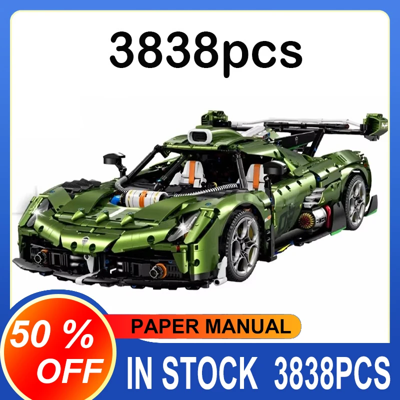 Guly 10628 3838pcs 1: 8 MOC Technical RC Racing Building Blocks Zhromažďovanie supercar tehly Model hračky pre deti vianočný darček