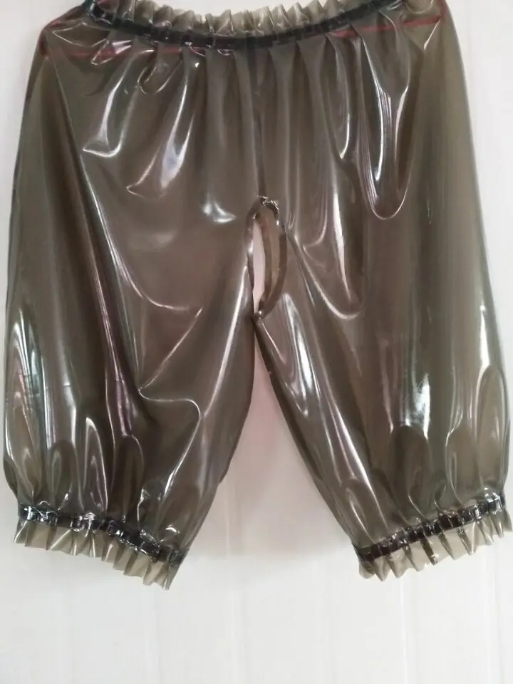 Gummi latexové gumové nohavice Smoky Grey Shorts ručne vyrobené 0,45 mm cosplay