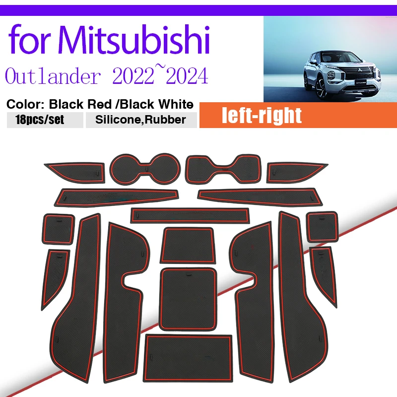 Gumové dvere drážky podložky pre Mitsubishi Outlander es se gm GN PHEV 2022 ~ 2024
