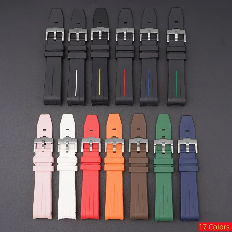 Gumové zakrivené 20 mm hodinky Men Men Waterproof WatchBand pre Swatch X Omega Moonswatch Mercury Sport náramok náramku