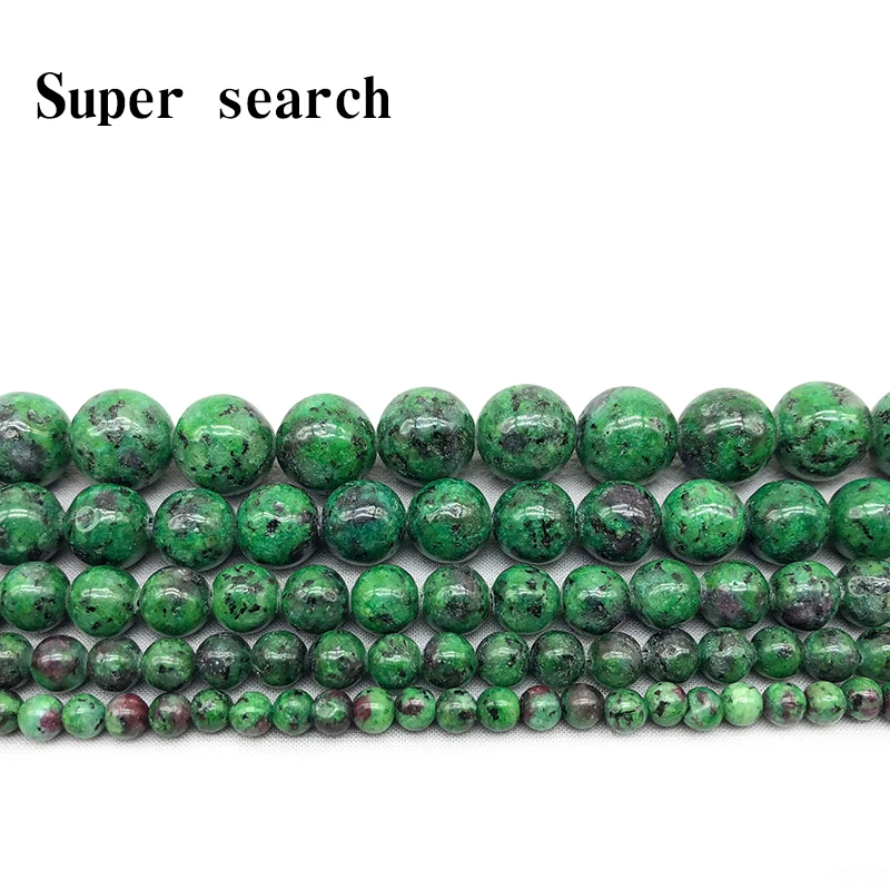 Guľôčky z prírodného kameňa Epidot Zoisite Tourmaline Color korálky 6 8 10 12 mm fit korálky pre domácich majstrov pre náramky
