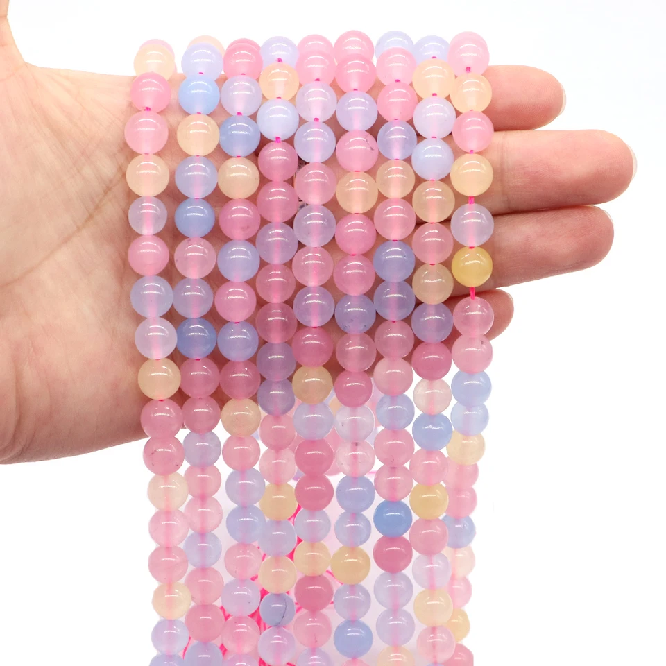 Guľôčky z prírodného kameňa Morgan Agate Aquamarine Loose Spacer Pirálky pre šperky výroby DIY náramky náhrdelník remeselné doplnky darčeky
