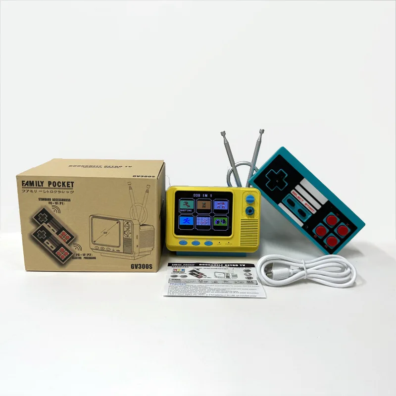 GV300 Retro TV Game Console 3,0 palca vreckový hráč vstavaný 339 pre C3 Classic Games Mini Pocket Gamepad pre deti darček