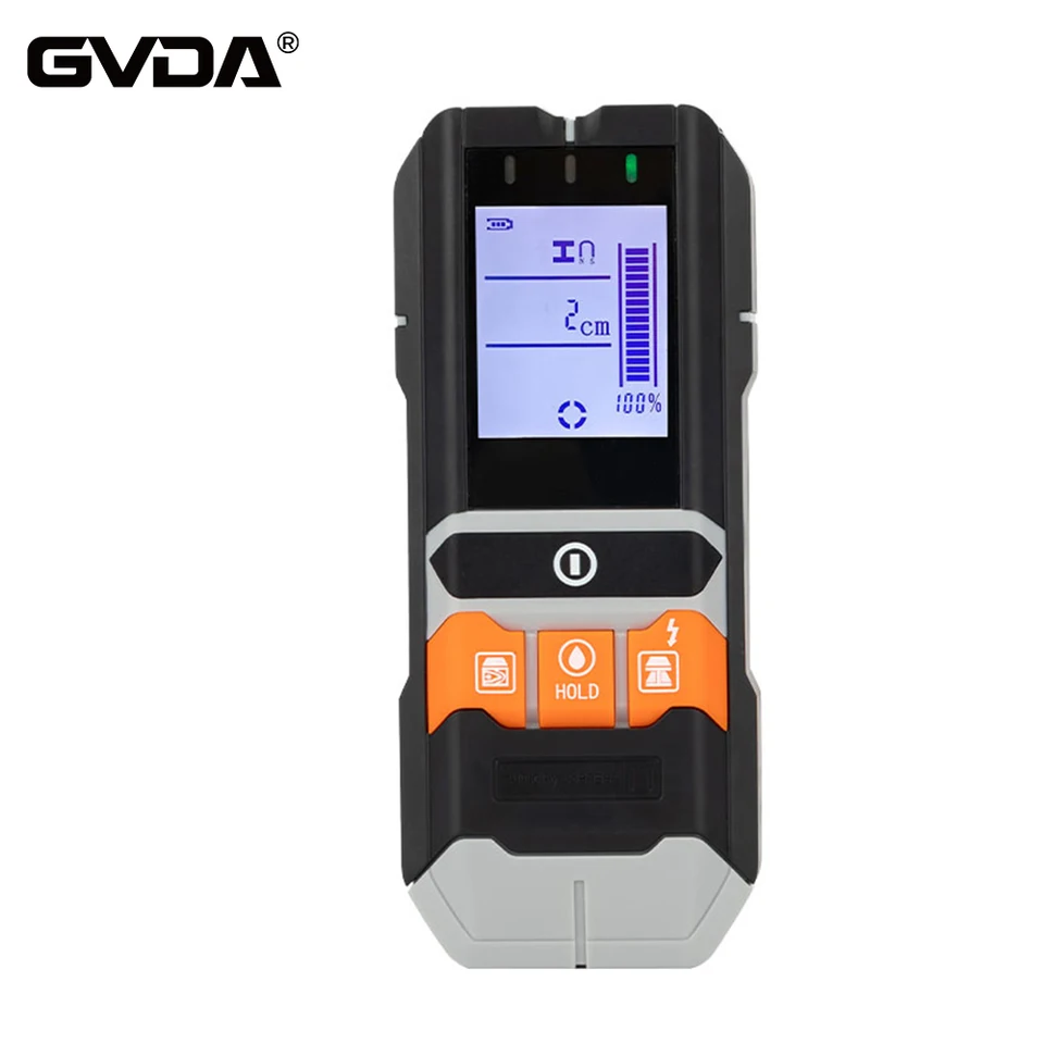 GVDA 4 v 1 kovový detektor steny zapojenia dreva Hĺbka vlhkosť detektor merača Stener Studer Finder nálezca striedavé napätie Live Wire Tracker