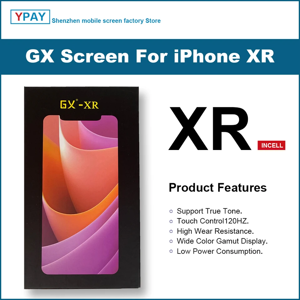 GX obrazovka pre iPhone XR LCD displej dotykovej obrazovky Digitalizátor Testované žiadne mŕtve pixelové náhrady LCDS podporuje pravý tón